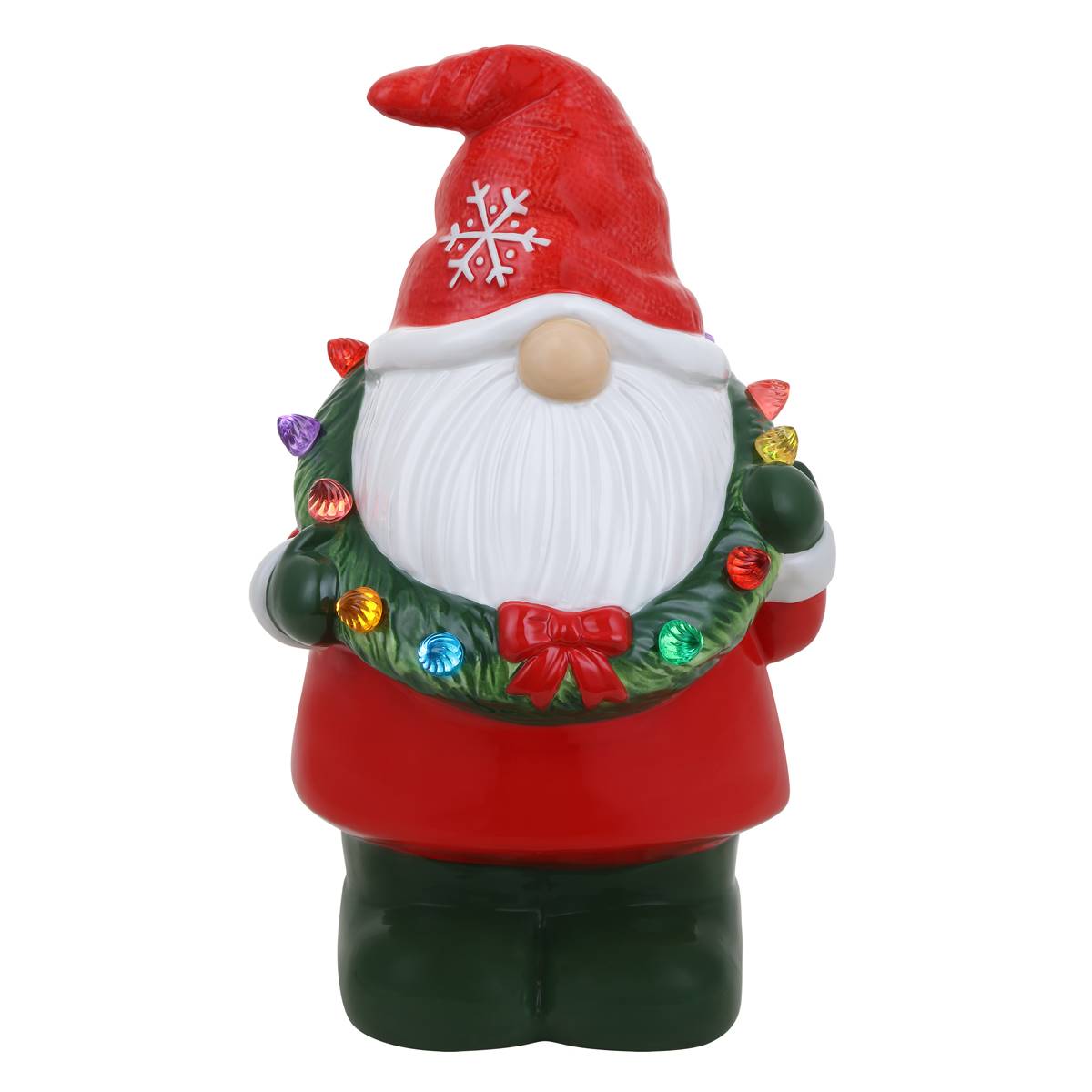 Mr. Christmas 12in. Nostalgic Ceramic Gnome With Wreath