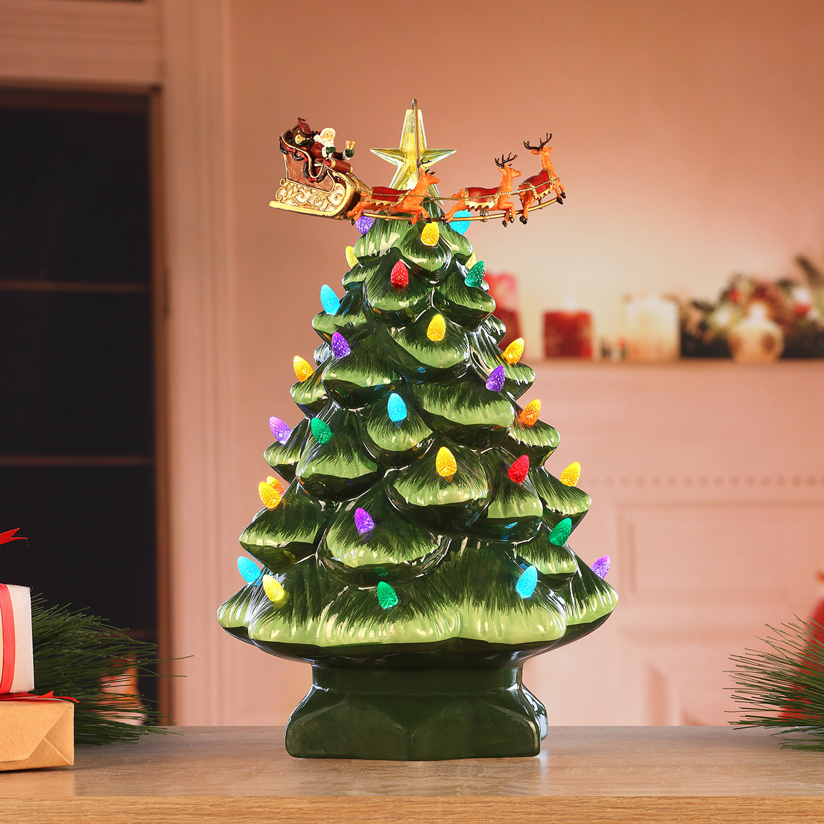 Mr. Christmas(R) Santa's Sleigh Animated Nostalgic Tree