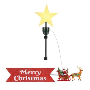 Mr. Christmas(R) Black Santa's Sleigh Animated Tree Topper