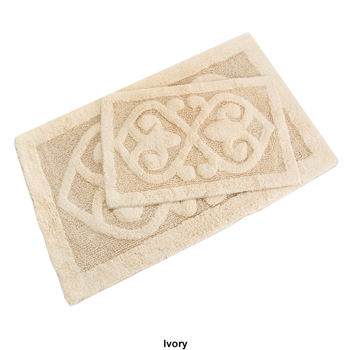 2pc. Damask Bath Rug Set