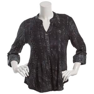 Womens Cocomo 3/4 Sleeve Gomez Henley Sequin Trim Blouse alternate view
