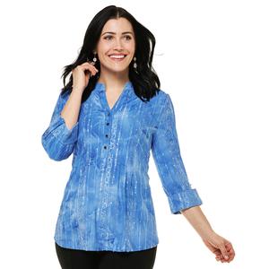 Womens Cocomo 3/4 Sleeve Gomez Henley Sequin Trim Blouse