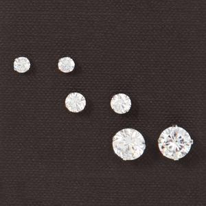 3pr. Sterling Silver & CZ Stones Earrings