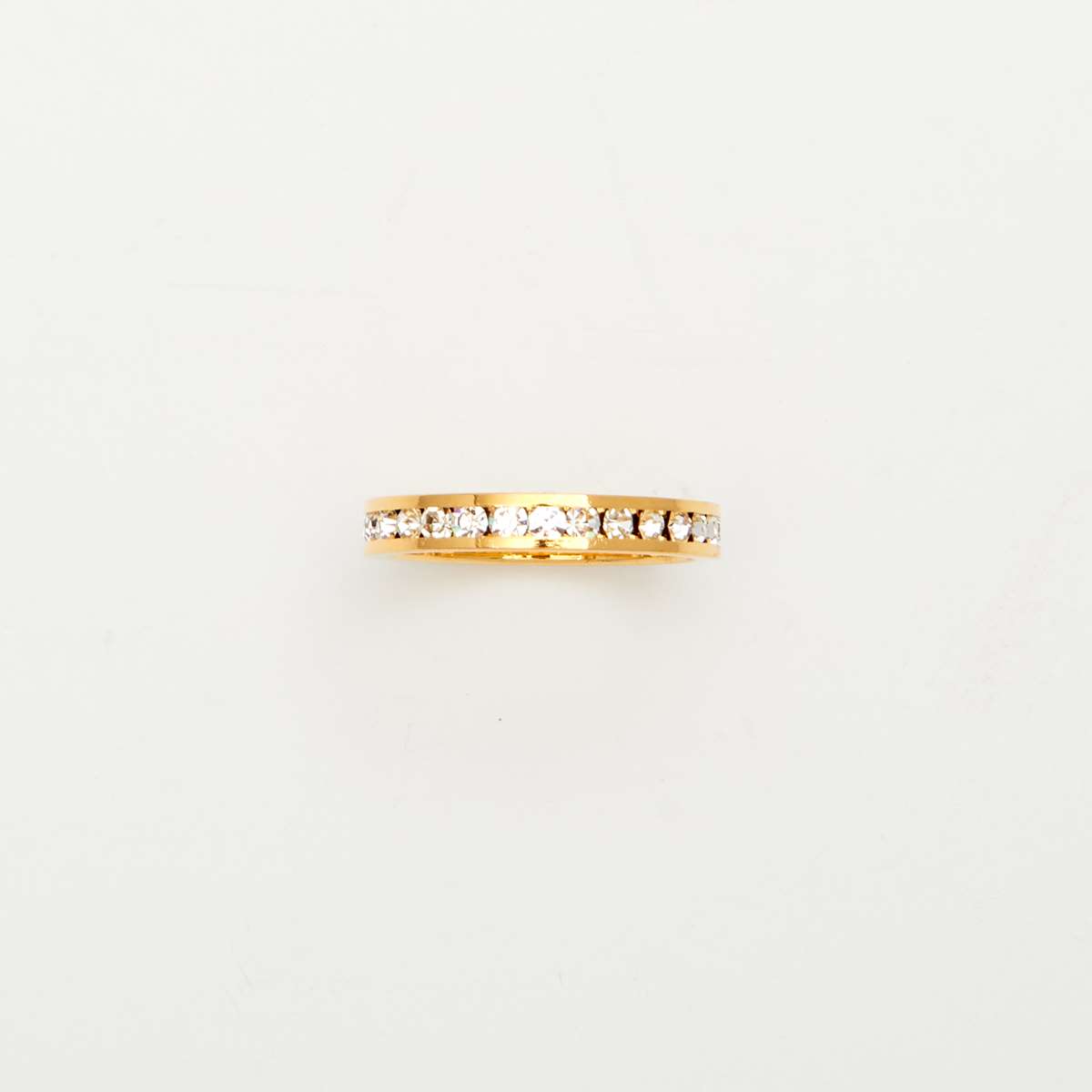 Sterling Silver Channel Set Crystals Eternity Band Ring