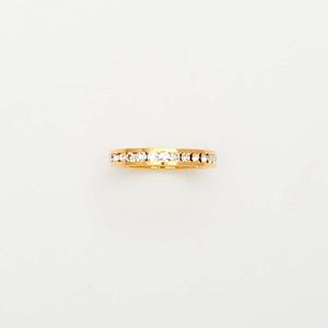Sterling Silver Channel Set Crystals Eternity Band Ring