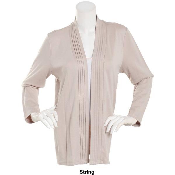 Plus Size Hasting & Smith Long Sleeve Pleated Open Front Cardigan alternate view