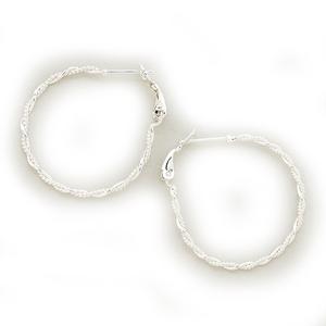 Sterling Silver Clutchless Twisted Hoop Earrings
