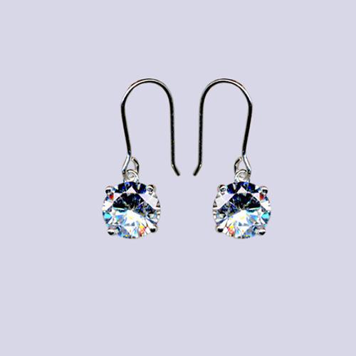 Sunstone Sterling Silver CZ Earrings