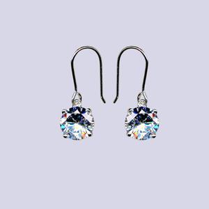 Sunstone Sterling Silver CZ Earrings