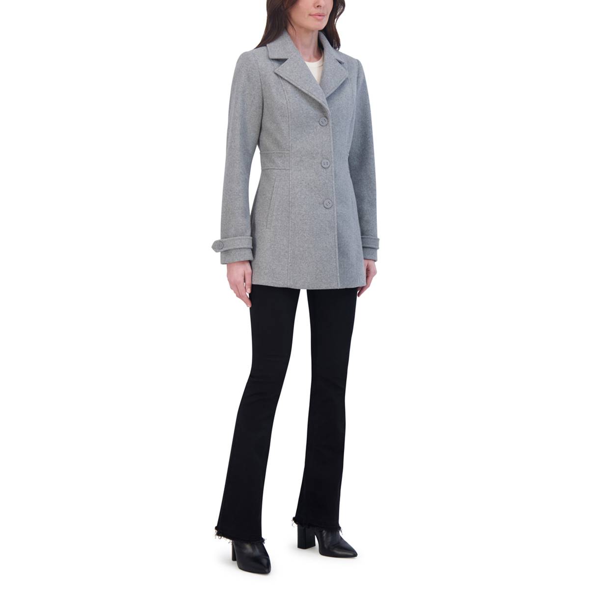 Womens Laundry By Sheli Segal Single Breasted Faux Wool Coat