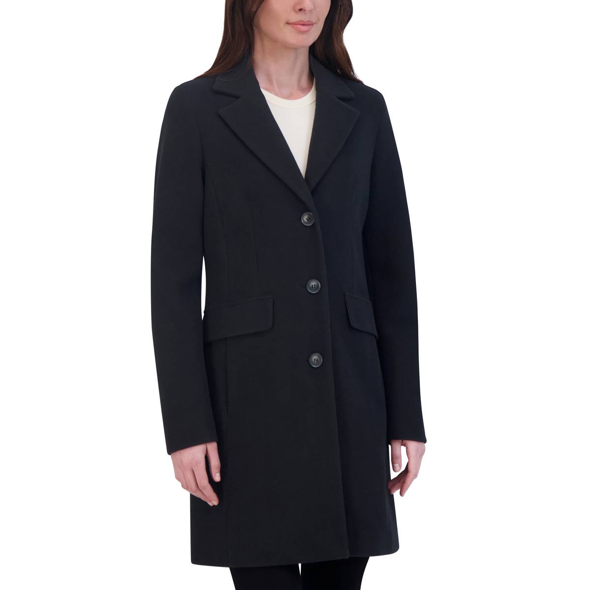 Womens Laundry By Sheli Segal 35in Single Breasted Faux Wool Coat