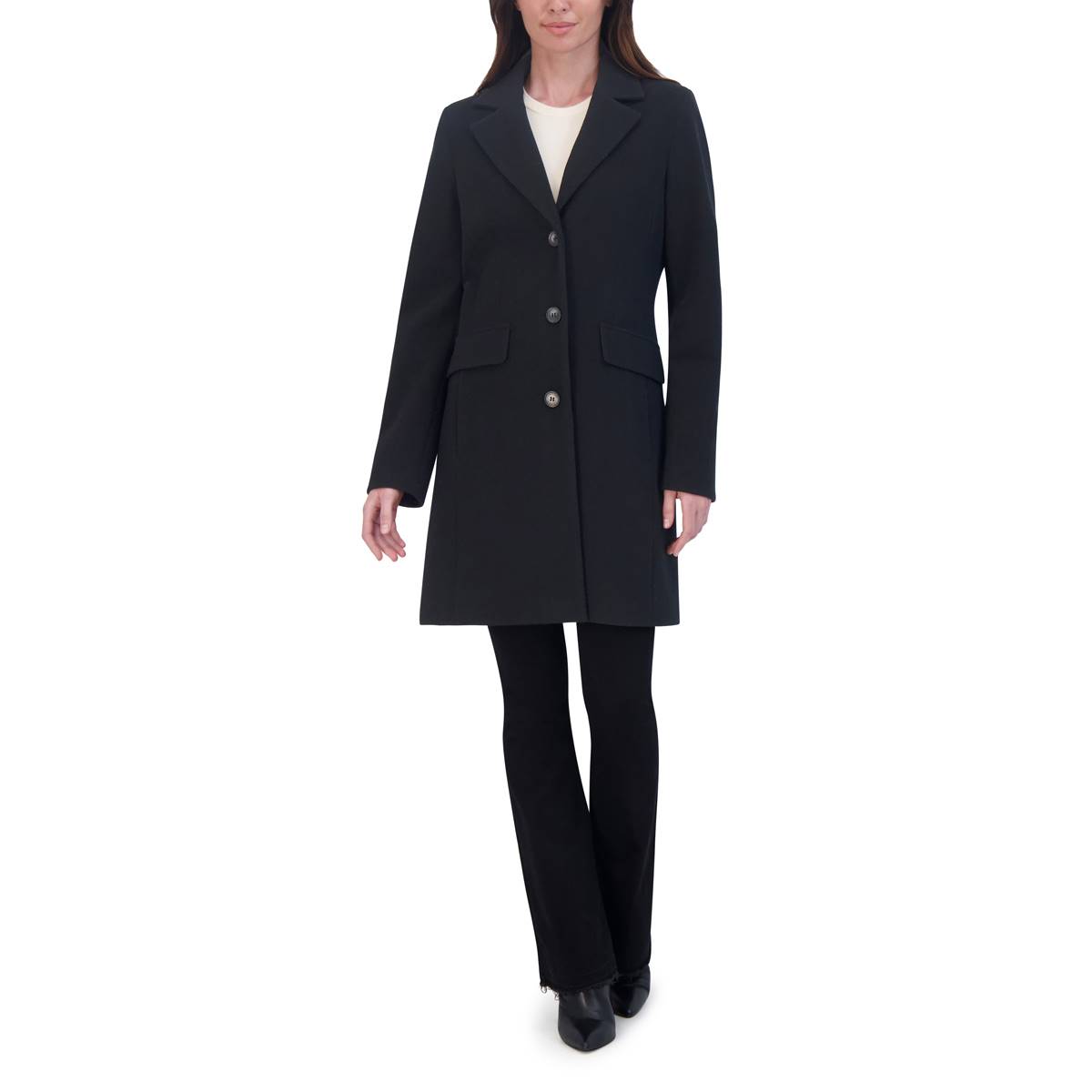 Womens Laundry By Sheli Segal 35in Single Breasted Faux Wool Coat