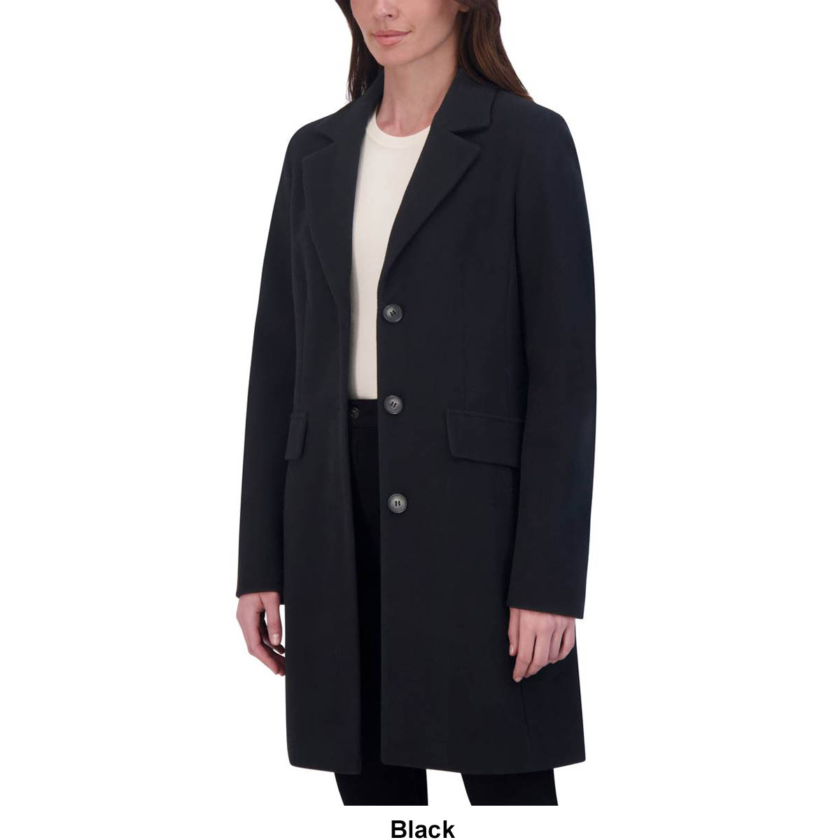 Womens Laundry By Sheli Segal 35in Single Breasted Faux Wool Coat