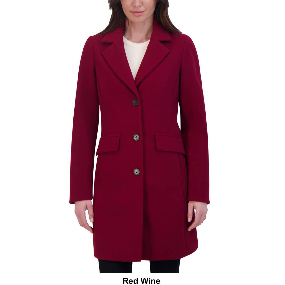 Womens Laundry By Sheli Segal 35in Single Breasted Faux Wool Coat