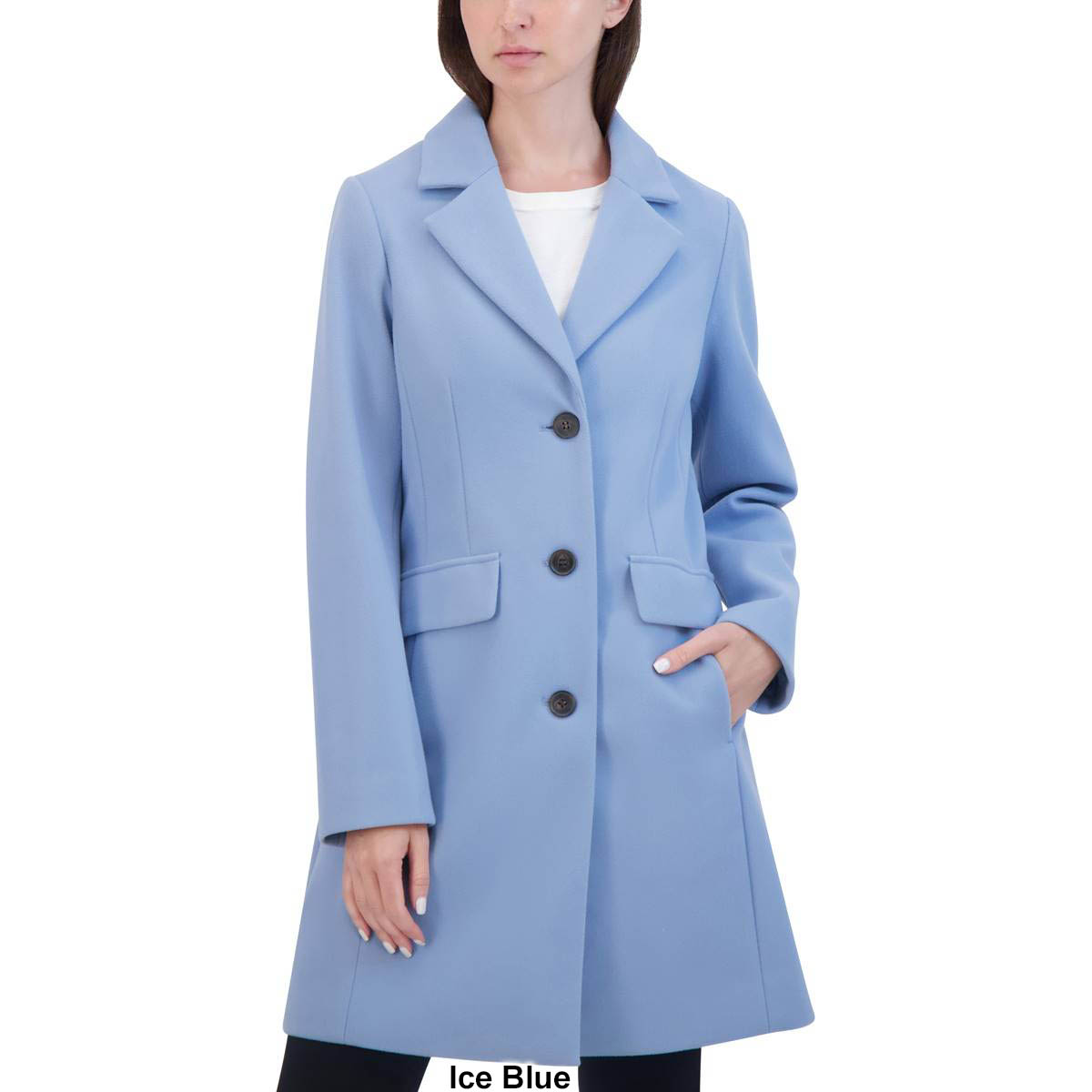 Womens Laundry By Sheli Segal 35in Single Breasted Faux Wool Coat