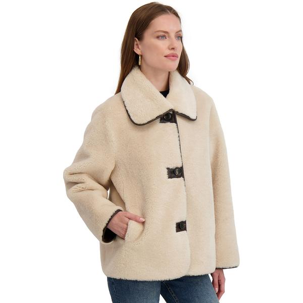 Womens Tahari Kai Faux Fur Shearling Jacket