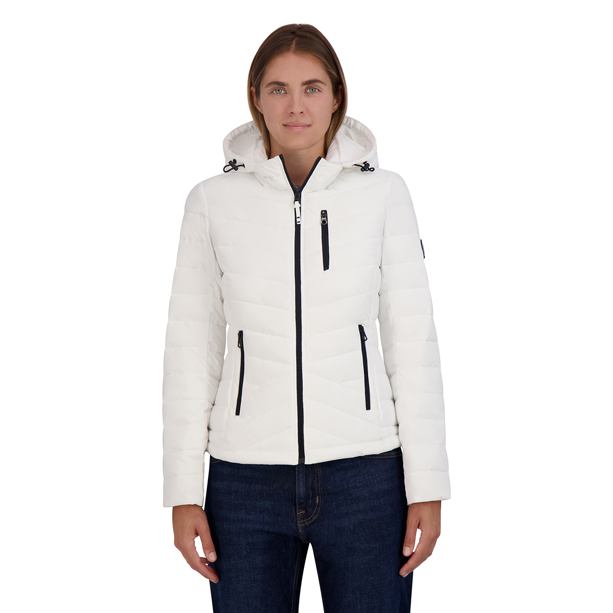 Womens Nautica 26in Puffer Packable Jacket W/Chest Zip