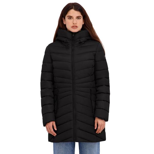 Womens HFX Puffer Coat with Faux Fur Lined Hood alternate view