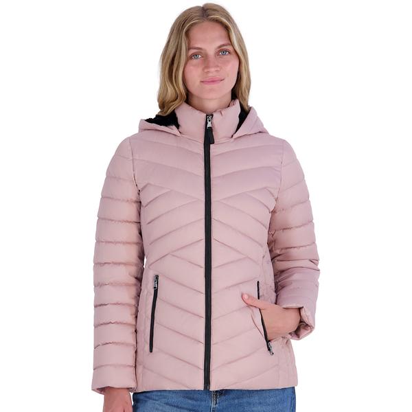 Womens HFX Puffer Coat with Faux Fur Lined Hood alternate view