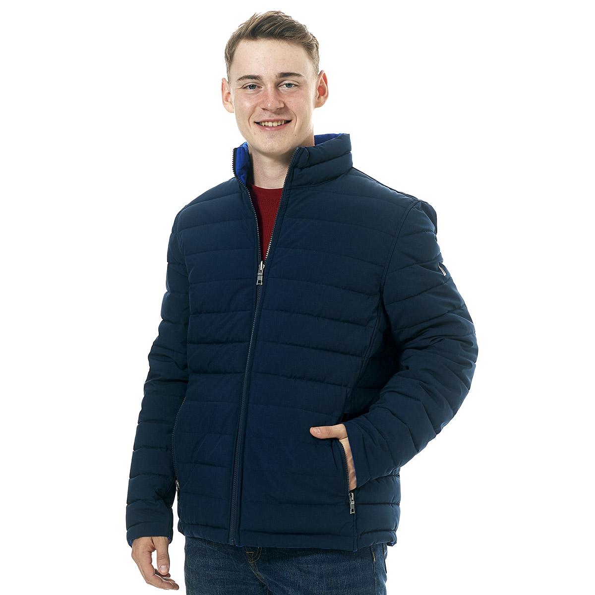 Mens Nautica Quilted Reversible Coat