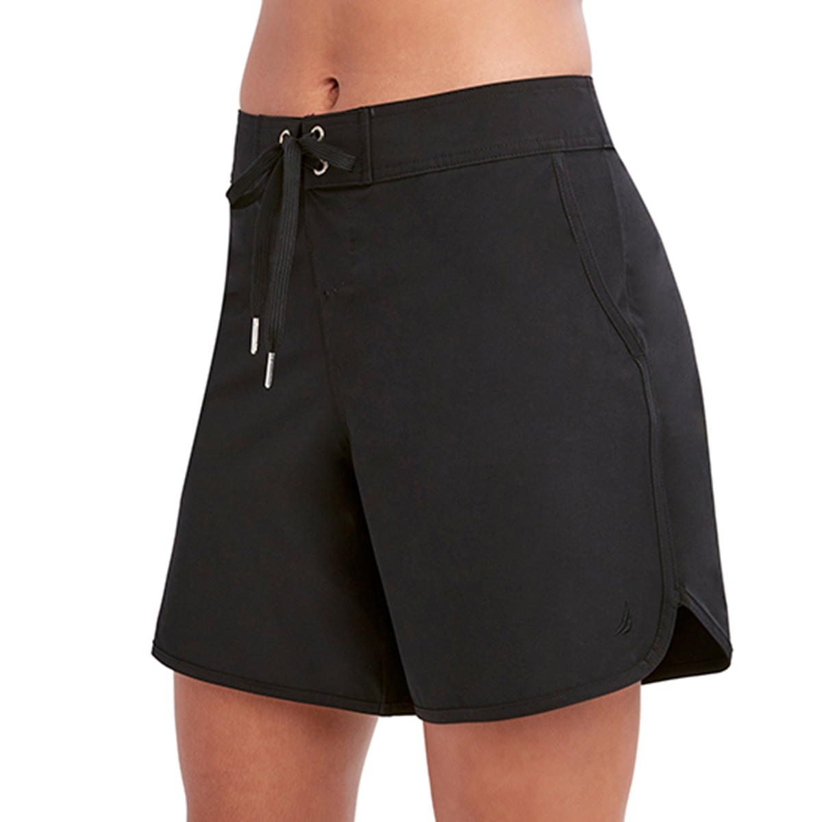 Womens Nautica 9 Inch Board Shorts Swim Bottoms - Black