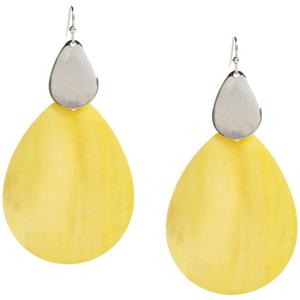Ashley Cooper(tm) Silver-Plated Yellow Shell Teardrop Earrings