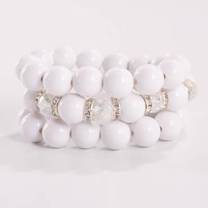 Ashley Cooper(tm) 3pc. Rondells & Crystal Glass Bead Bracelet Set
