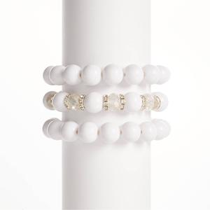 Ashley Cooper(tm) 3pc. Rondells & Crystal Glass Bead Bracelet Set alternate view