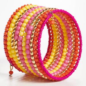Ashley Cooper(tm) Gold-Plated 10 Row Beaded Bracelet