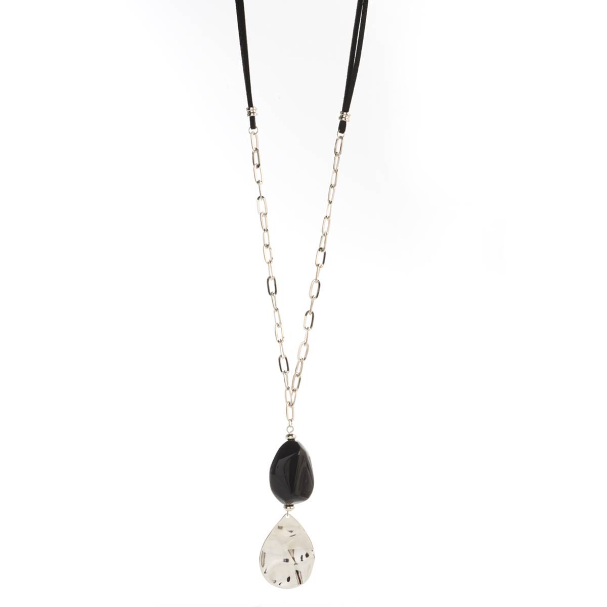 Ashley Cooper(tm) Oval Ring Black Teardrop Pendant Necklace