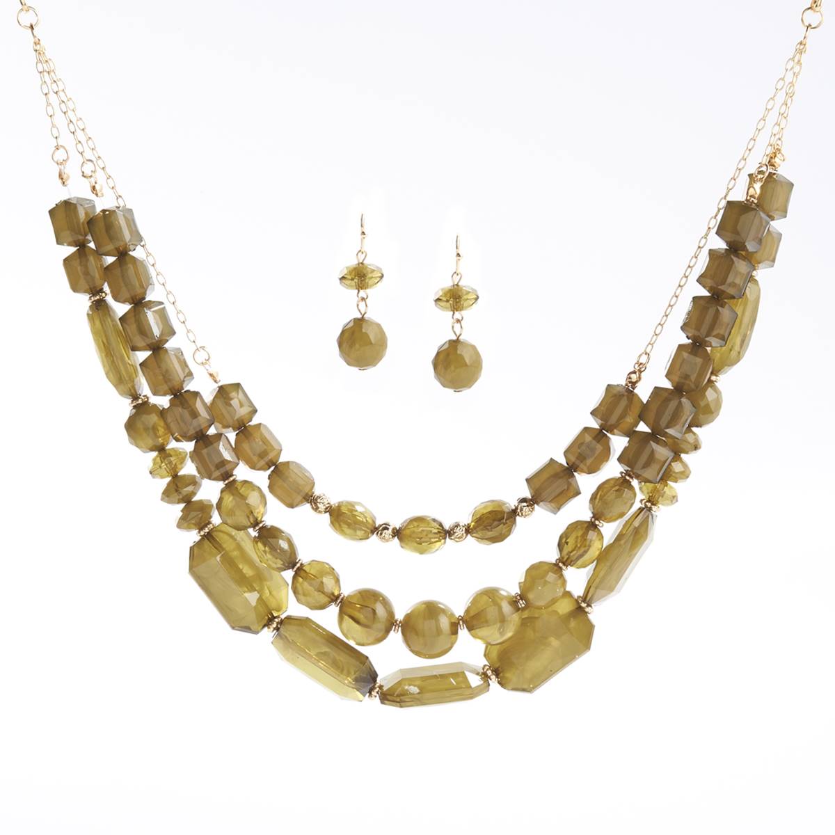 Ashley Cooper(tm) Beaded Flat Link Necklace & Earrings Set