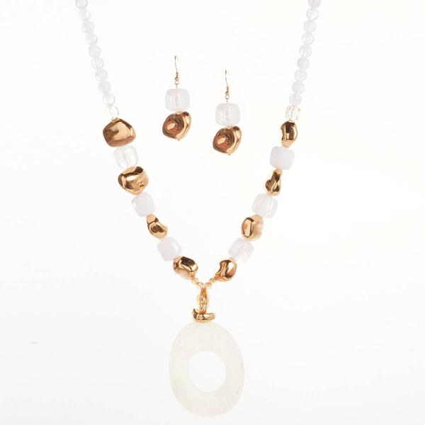 Ashley Cooper(tm)Gold Plated Beaded Pendant Necklace & Earring Set
