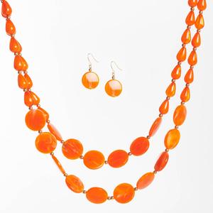 Ashley Cooper(tm) Gold-Plated 2-Row Beaded Necklace & Earring Set