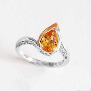 Gemstone Classics(tm) Sterling Silver 10kt. Pear Citrine Ring