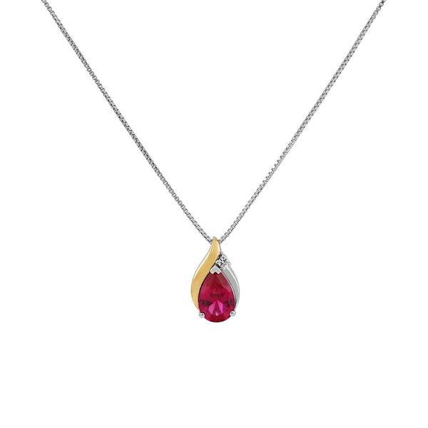 Gemstone Classics(tm) Created Ruby 10kt. & Sterling Silver Pendant
