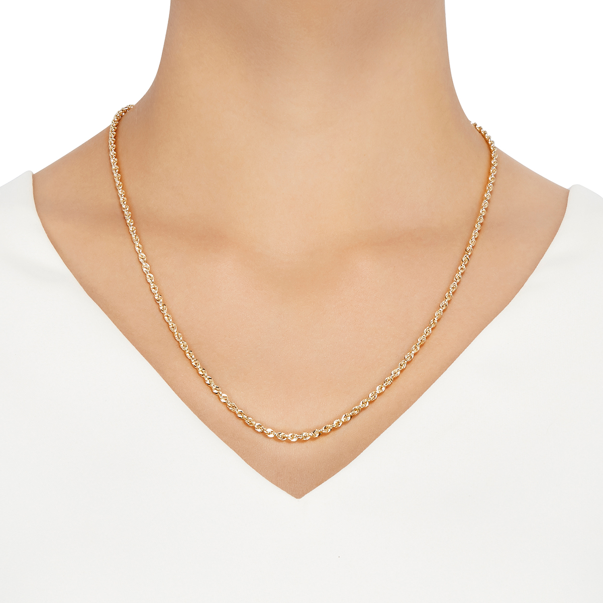 Gold Classics(tm) Yellow Gold Glitter Chain Necklace