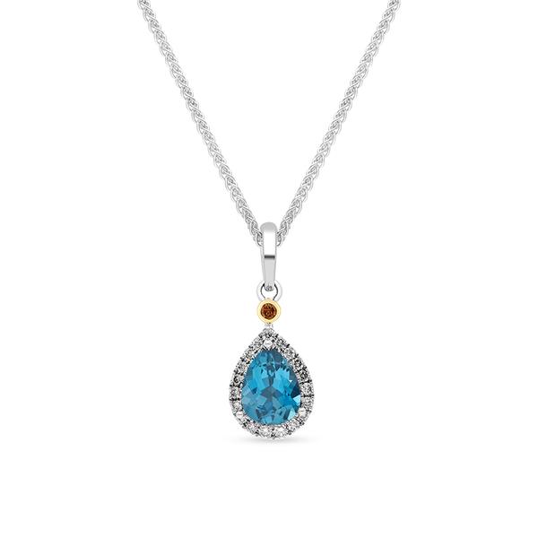 Le Vian(R) Argent&Or(tm) Blue Topaz Sterling Silver 14kt. Gold Pendant