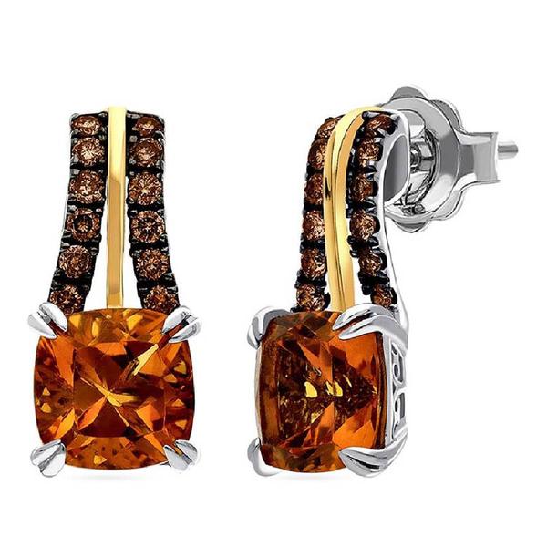 Le Vian(R) Chocolatier(R) 1 3/4ctw. Cinnamon Citrine(R) Drop Earrings