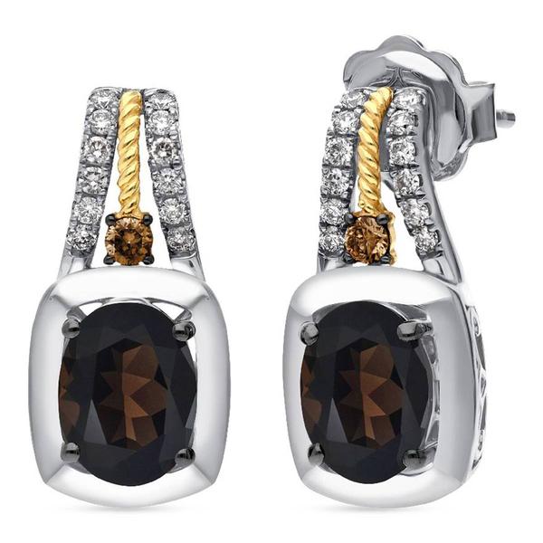 Le Vian(R) 2 1/5ctw. Chocolate Quartz(R) & Diamond Earrings