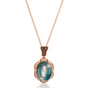 Le Vian(R) Peacock Aquaprase(tm) Chocolate & Vanilla Diamond Pendant