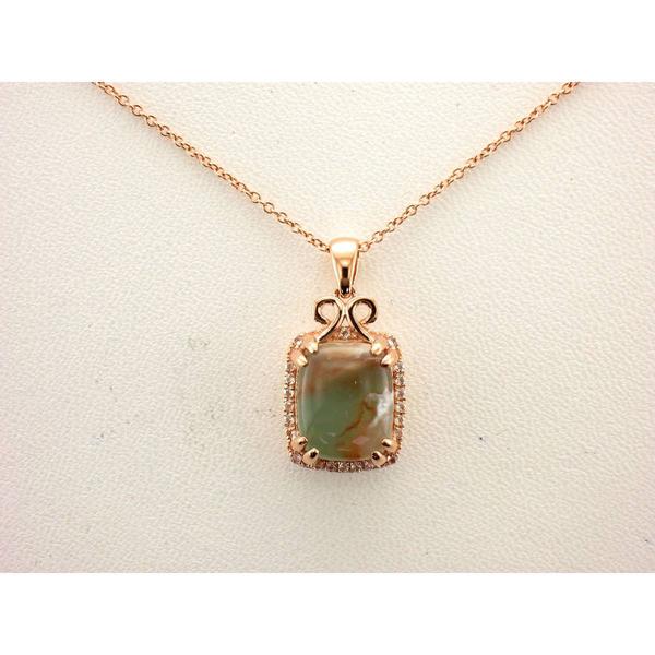 Le Vian(R) Strawberry Gold 3ctw. Peacock Aquaprase(tm) Pendant