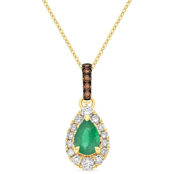 Le Vian(R) Emerald Pendant w/ Chocolate Diamonds(R) & Vanilla Diamon