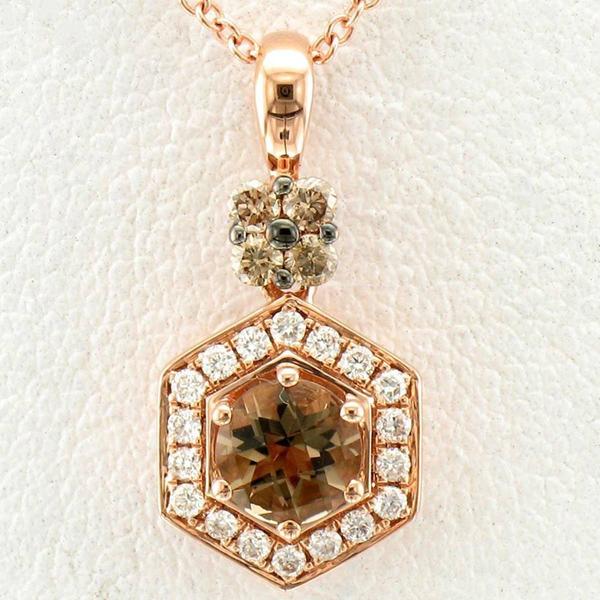 Le Vian(R) 1/3ctw. Chocolate Quartz(R) & Diamond Pendant Necklace