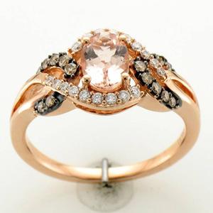 Le Vian Chocolatier(R) 1/2ctw. Peach Morganite & Diamond Ring