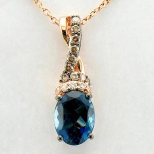 Le Vian Chocolatier(R) Deep Sea Blue Topaz(tm) Diamond Pendant