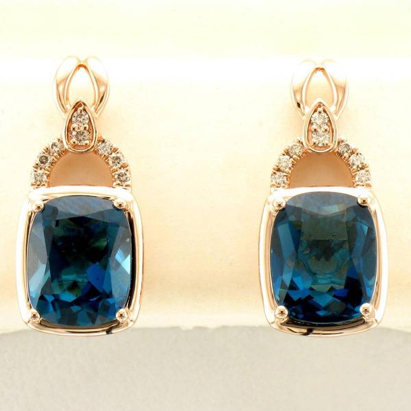 Le Vian(R) Deep Sea Blue Topaz(tm) & Nude Diamonds(tm) Earrings