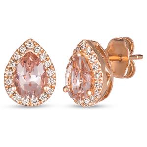 Le Vian(R) 1ctw. Peach Morganite(tm) 1/4ctw. Diamond Earrings