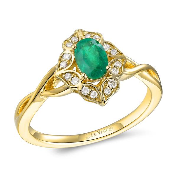 Le Vian(R) 14kt. Gold 1/3ctw. Emerald Diamond Accent Ring