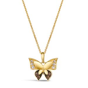 Le Vian(R) Diamonds & 14kt. Honey Gold(tm) Butterfly Pendant