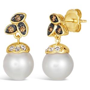 Le Vian(R) Vanilla Pearls(tm) & Diamond  Drop Earrings